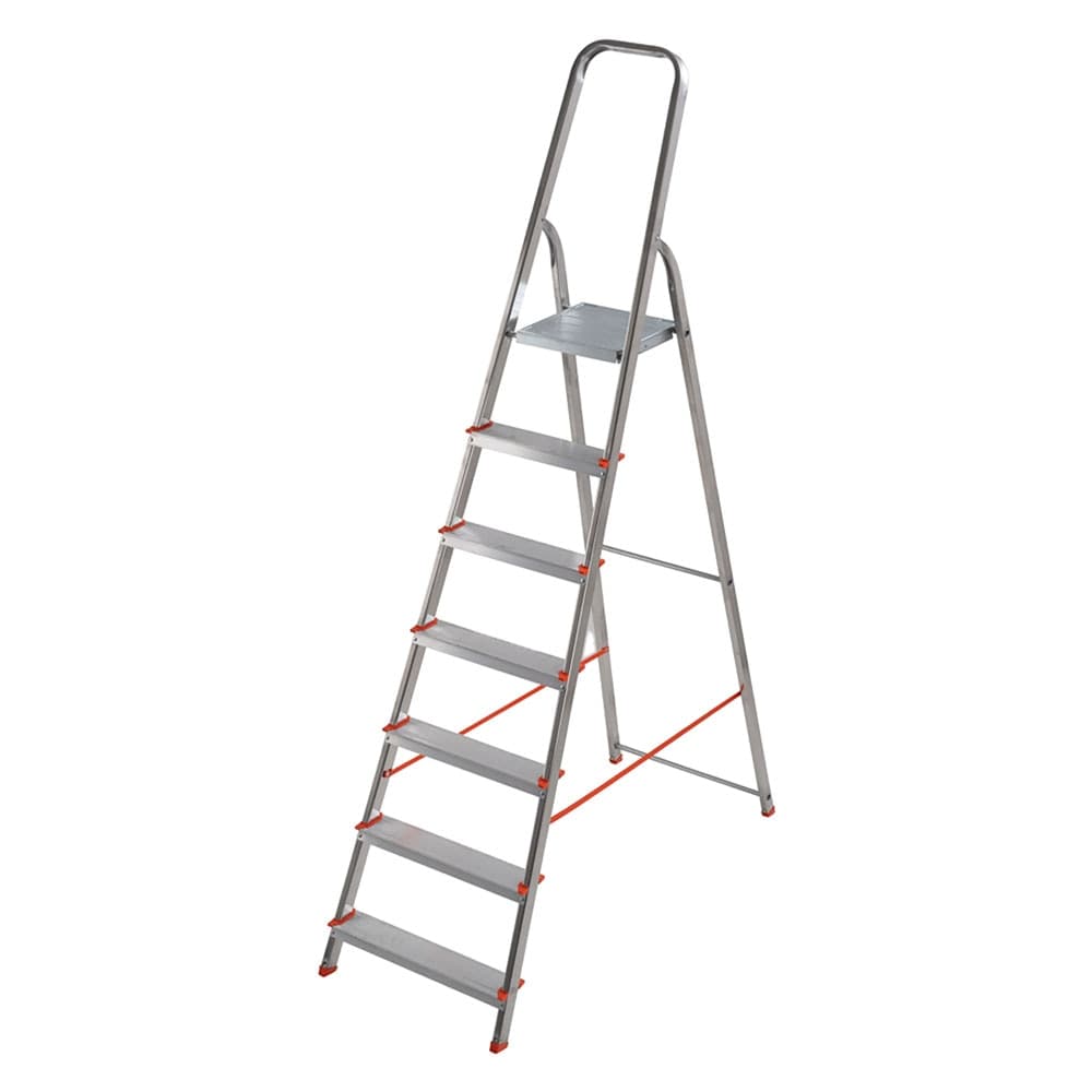 SCALA PER USO DOMESTICO 7 gradini - altezza cm. 142 (pedana) / 204 (totale)  - KASART X GIERRE