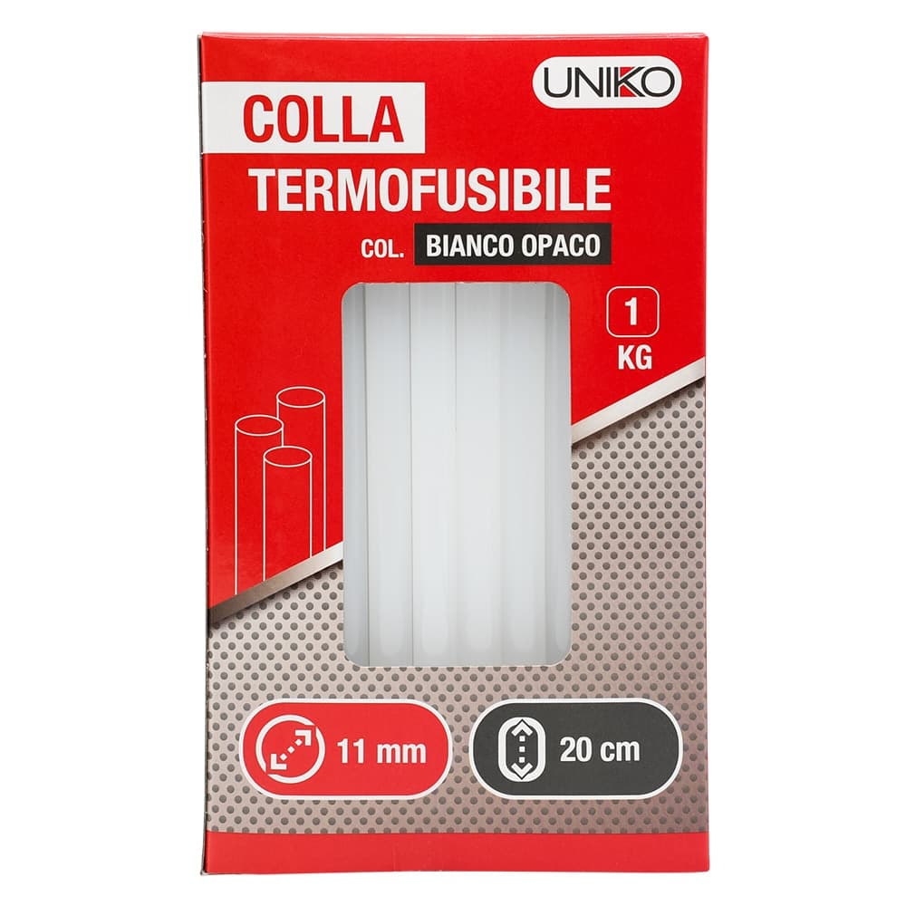 COLLA TERMOFUSIBILE 'UNK' mm 200 - ø mm 11,2 - bianco opaco kg 1  - UNIKO - 2