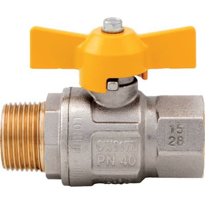 Valvola Sfera Gas con Farfalla Mf 069 Itap Ottone Nichelato 1MF - 2