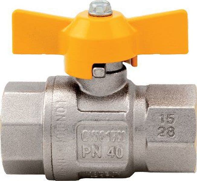 Valvola Sfera Gas con Farfalla Ff 068 Itap Ottone Nichelato 3 4 F - 2