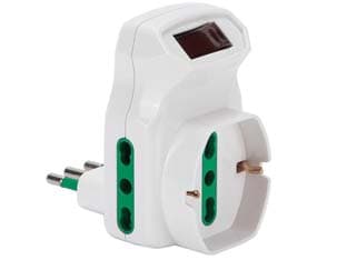 Adattatore Triplo Shuko 2 Poli + Terra 16A con Interruttore 2 Cod 490221 - 2