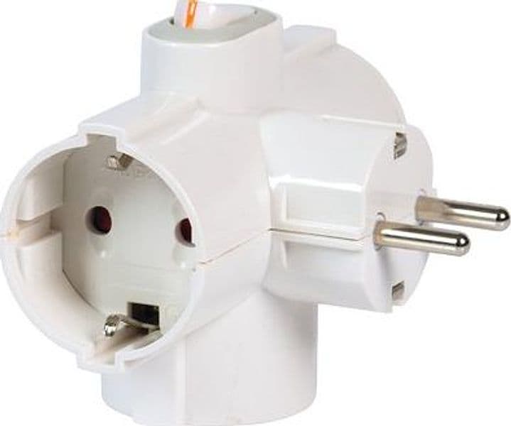 Adattatore Triplo Schuko con Int. 16A Fme Bianco 2P con T – Fanton