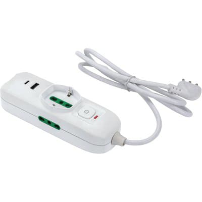 Multipresa Bipasso Schuko con Termico Triax Fme Bianco 2 Pezzi 7403240 - 2