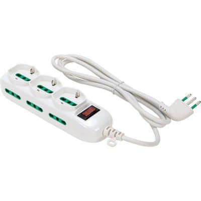 Multipresa Bipasso Schuko con Termico Triax Fme Bianco 2 Pezzi - 2
