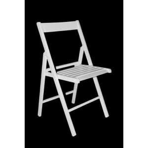 Sedia Pieghevole in Legno Laccato Bianco 4 Pezzi - 2