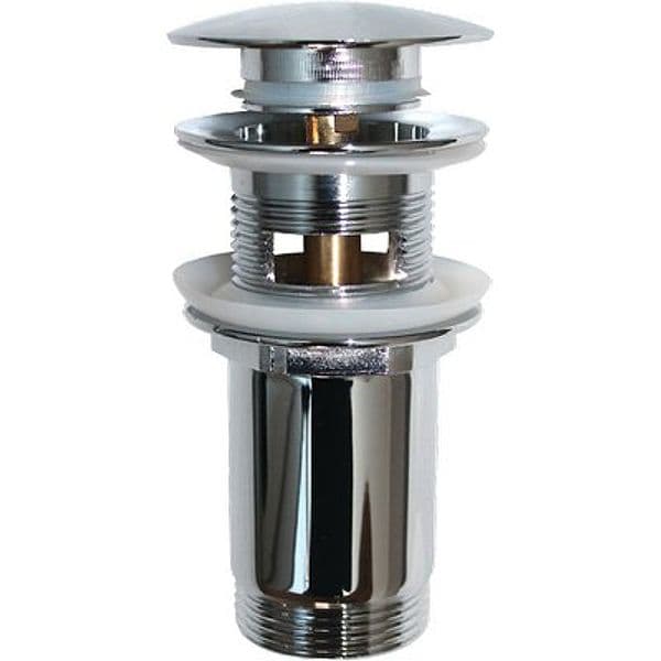 Piletta Scarico Clic Clac Lavabo Bidet con Troppo Pieno Zama Cromato 11/4 M - 2