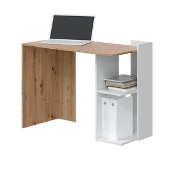 Scrivania Angolo Revers 100 x 52 x 78CM Bianco Rovere - 2