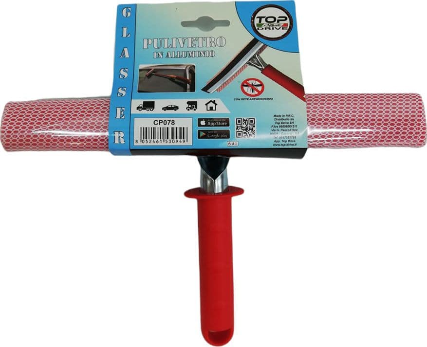SPAZZOLA PULIVETRO PER AUTO 'GLASSER' con manico - cm 25 x 22  - BricoGo - 2