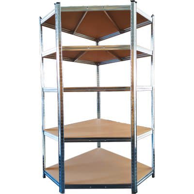 Scaffale Kit 5 Ripiani Angolare Workit Zincato 90 x 90 x 40 cm 4 mm - 2