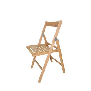 Sedia Pieghevole in Legno Verniciato Noce 4 Pezzi - 2