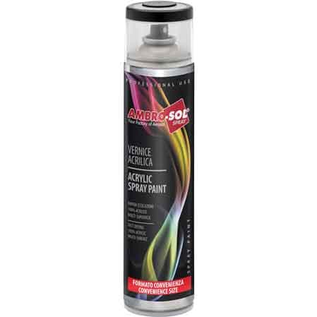 Bomboletta Spray Acrilico Universale 600 ml Bianco Opaco Ambrosol 6 Pezzi - 2