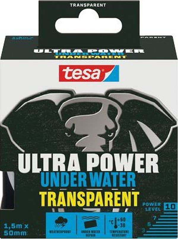 Nastro Ultra Power Under Water 56481 Tesa Trasparente 1,5 ml 50 mm 2 Pezzi - 2