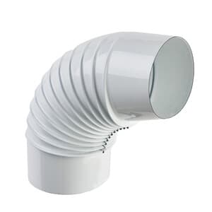Curva Porcellanata Pieghettata 90 D 10 cm Bianco Classic - 2