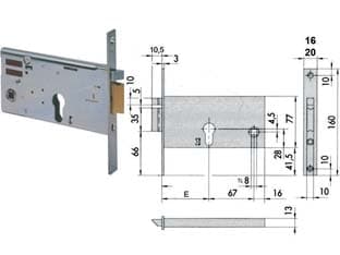 Elettroserratura da Infilare per Fasce 77 mm H 1435 90 mm (14351900) - 2