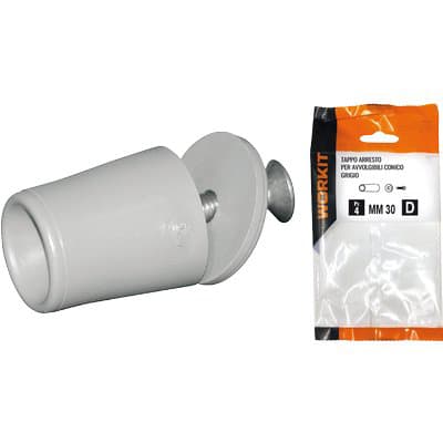 Tappo Arresto Self Workit per Avvolgibili Conico Grigio 30 mm 2 Pezzi - 2