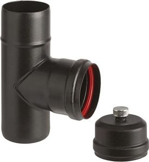 Raccordo a T Porc Pellet con Scar e Tappo D 10 cm Aeternum - 2