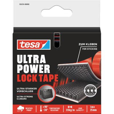 Velcro Adesivo Ultra Power Lock Tape 55233 Tesa Nero 1 ml 25 mm 2 Pezzi - 2