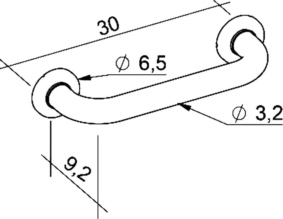 MANIGLIONE D'APPOGGIO PER BAGNI cm 30  - BricoGo – Senza Marca