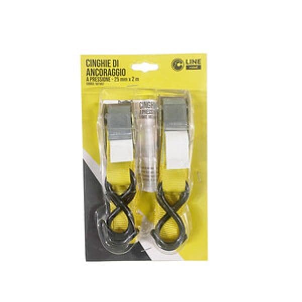Set 2 Cinghie Ancoraggio Pressione 25 mm 2MTS - 2