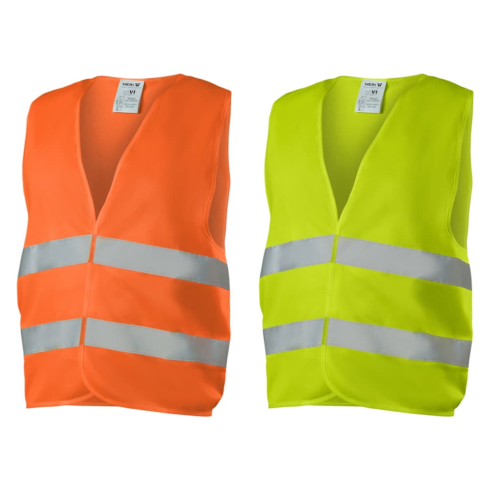 Gilet Alta Visibilita Road' Neri Taglia Unica Arancio - 2