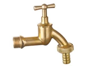 Rubinetto Artistico in Ottone Oro Lucido Limp Attacco M½ Raccordo Terminale - 2