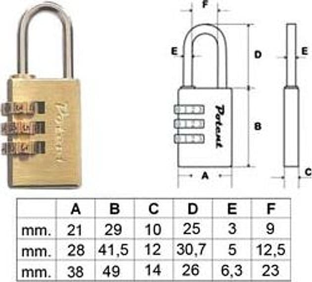 Lucchetto a Combinazione 40 mm 4 Combinatori (9040CO) Potent