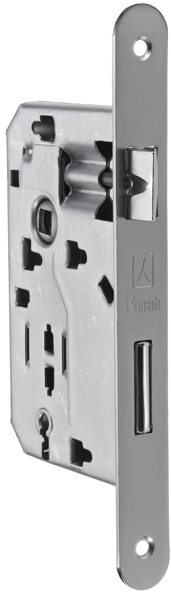Serratura Legno Patent Inf. B Tondo Art. 042T Cromato Lucido E.50 Bonaiti - 2