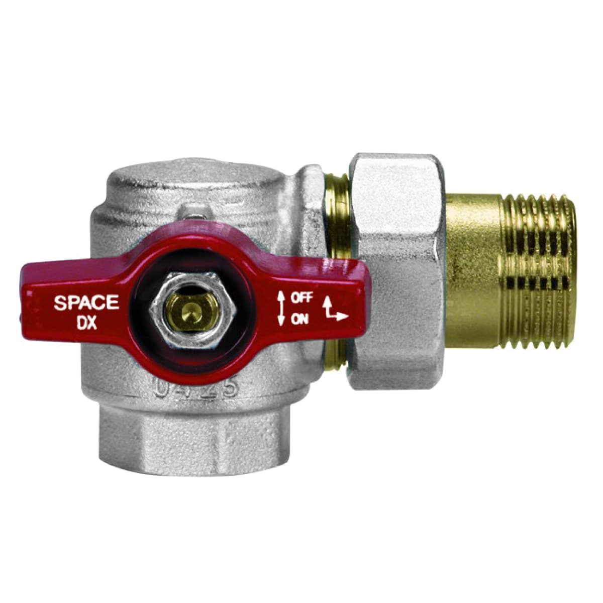 Valvola a Sfera a Squadra in Ottone con Verso Destro a Presa 2071R406DXR - 2