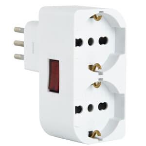 Adattatore Spina 10A 2 Prese Univ. Salvasp con Int - 2