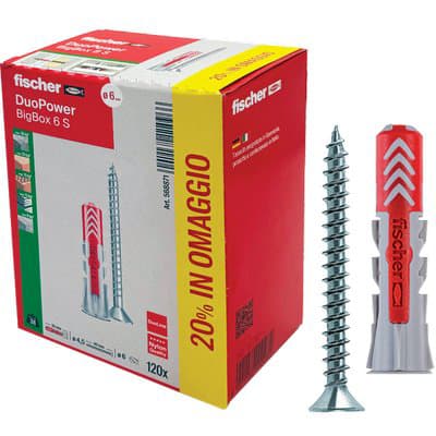 Tassello Nylon Duopower S Big Box Fischer 100 Pezzi - 2