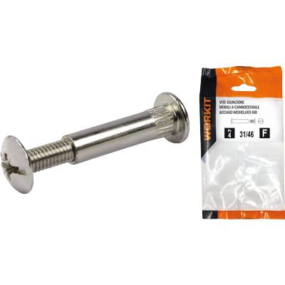 Vite Giunzione Mobili Acc Nichelato Self Workit 38 a 52 mm 8 mm 4 Pezzi - 2