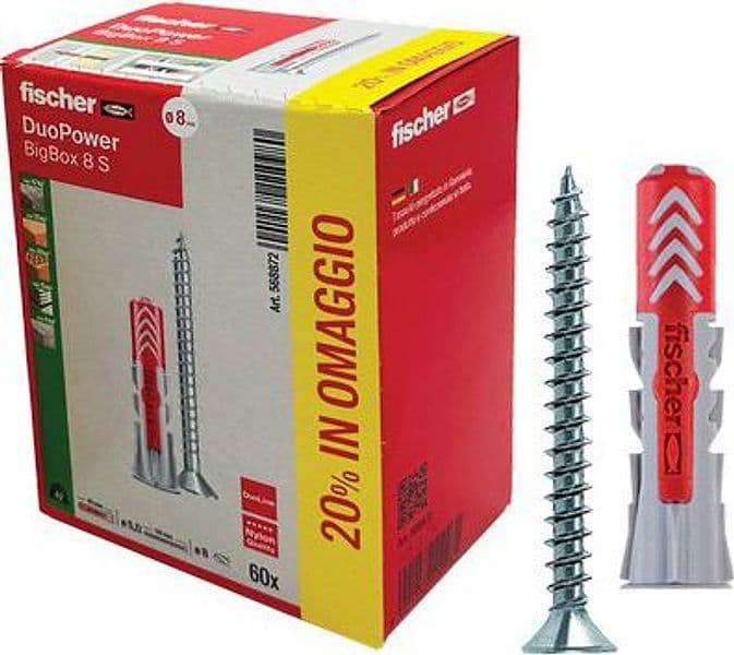 Tassello Nylon Duopower S Big Box Fischer 50 Pezzi