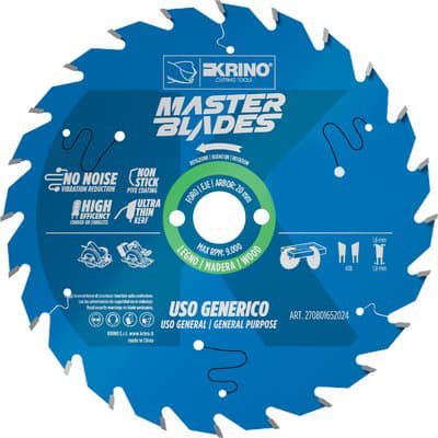 Lama Circolare Taglio per Legno Master Blades Krino Denti 80 250 x 30 mm - 2