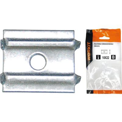 Piastrina Fermaschienali Self Workit Zincata 18 x 22 mm 18 Pezzi - 2