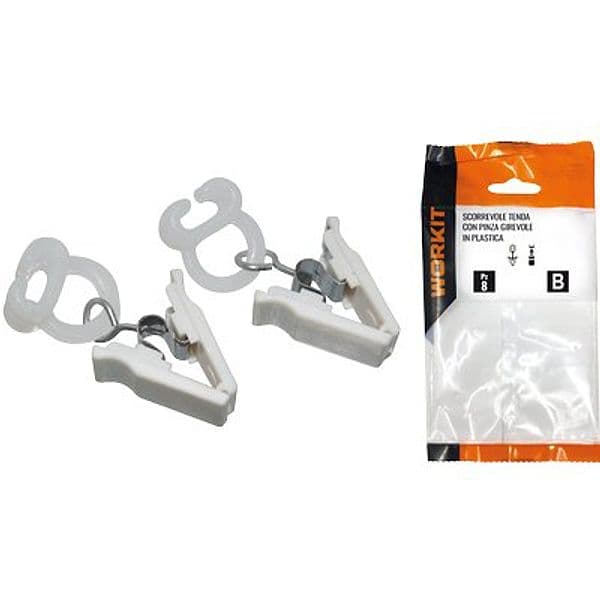 Scorrevole Tenda con Pinza Girevole Self Workit Plastica 10 Pezzi - 2