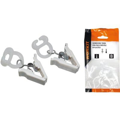 Scorrevole Tenda con Pinza Girevole Self Workit Plastica 10 Pezzi - 2