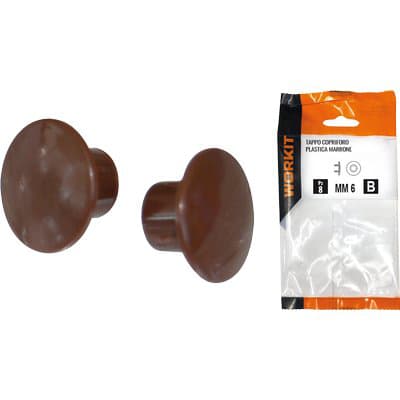 Tappo Copriforo Self Workit Plastica Marrone 6 mm 30 Pezzi - 2