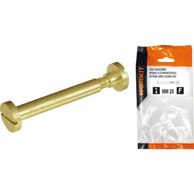 Vite Giunzione Mobili Ott Oro Lucido Self Workit 6 mm 35 mm 4 Pezzi - 2