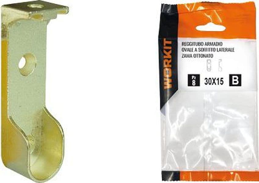 Reggitubo Armadio Ovale a Soffitto Self Workit 30 x 15 mm 2 Pezzi 9002281 - 2
