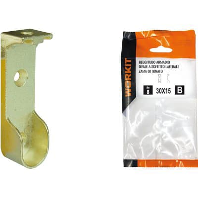 Reggitubo Armadio Ovale a Soffitto Self Workit 30 x 15 mm 2 Pezzi 9002281 - 2