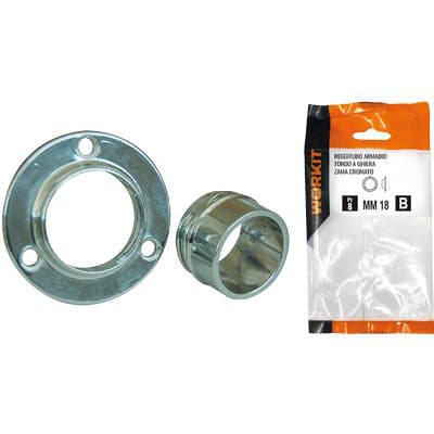 Reggitubo Armadio Tondo a Ghiera Self Workit Zama Cromato 25 mm 2 Pezzi - 2