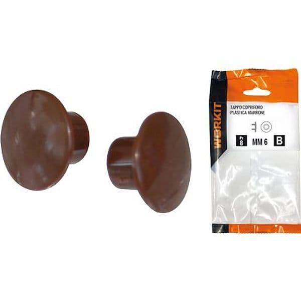Tappo Copriforo Self Workit Plastica Marrone 8 mm 30 Pezzi - 2