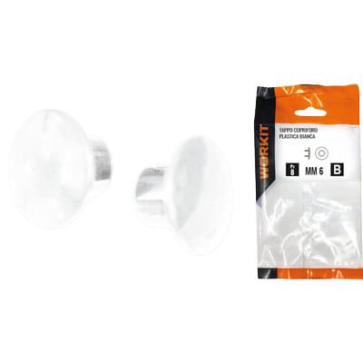 Tappo Copriforo Self Workit Plastica Bianca 10 mm 30 Pezzi - 2