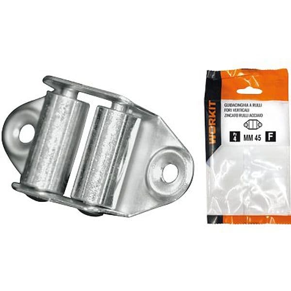 Guidacinghia a Rulli Fori Verticali Self Workit Zincato H 45 mm 2 Pezzi - 2