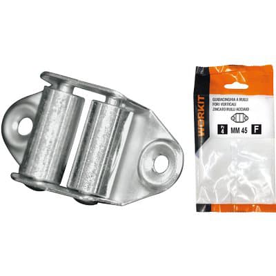 Guidacinghia a Rulli Fori Verticali Self Workit Zincato H 45 mm 2 Pezzi - 2