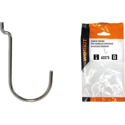 Gancio Uncino Acciaio Self Workit 40 x 75 mm 12 Pezzi - 2