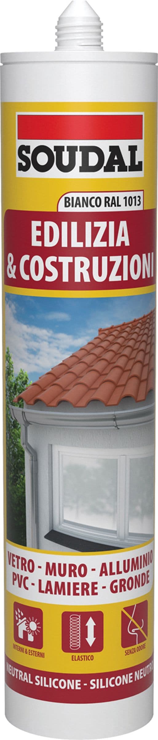 Silicone Neutro per Edilizia Ml. 300 Bianco Avorio Ral 1013 12 Pezzi Soudal - 2