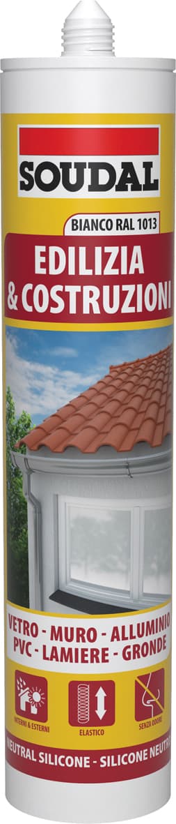 Silicone Neutro per Edilizia Ml. 300 Bianco Avorio Ral 1013 12 Pezzi Soudal - 2