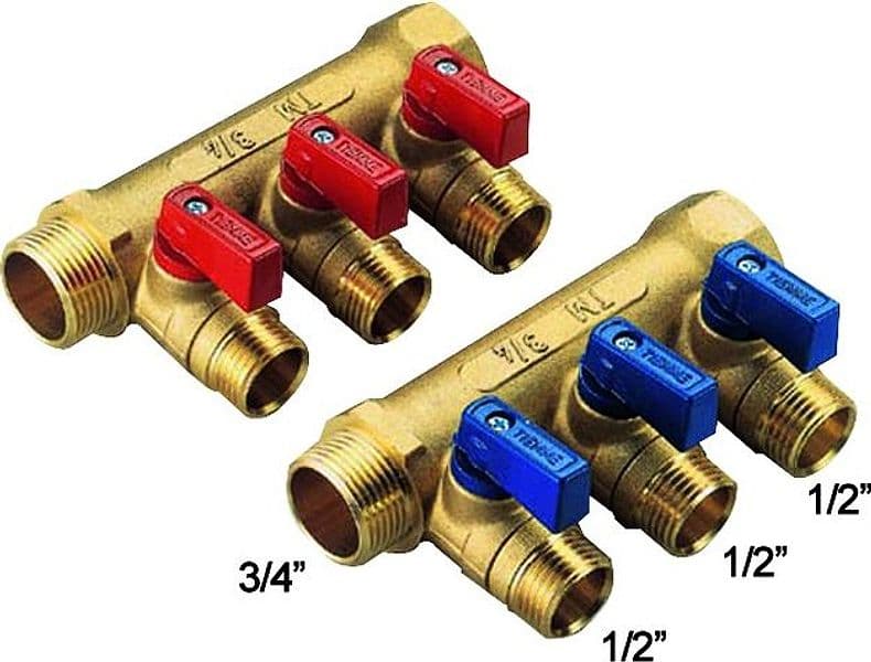 Collettore Lineare per Sanitari in Ottone Nino 1 x 1/2 2 Tiemme Raccorderie - 2