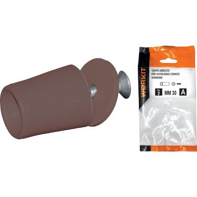 Tappo Arresto Self Workit per Avvolgibili Conico Marrone 30 mm 2 Pezzi - 2